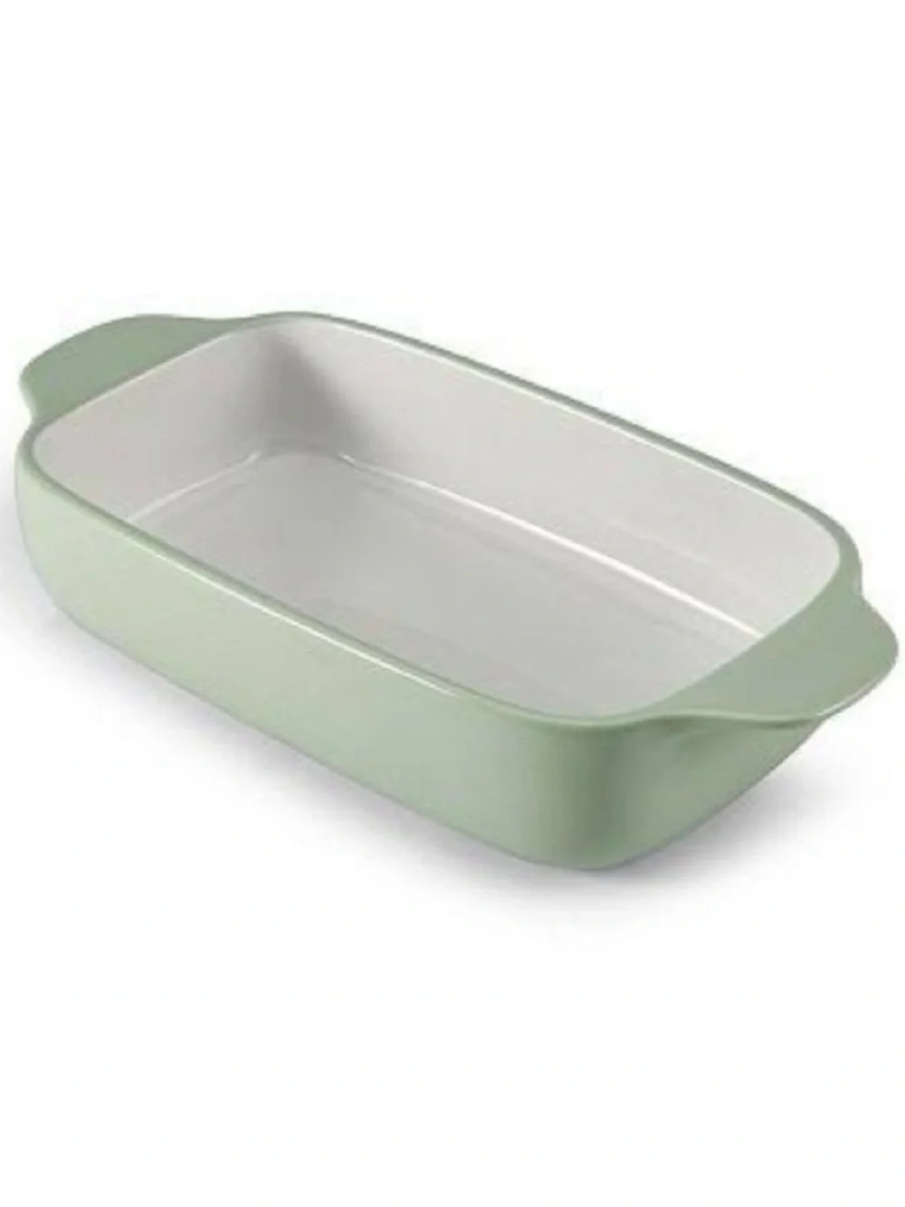 KitchenAid Loaf Pan Bread Baking Rectangular Stoneware Side Handles Pistachio